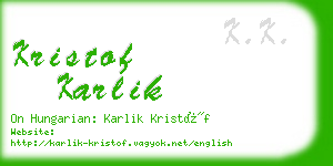 kristof karlik business card